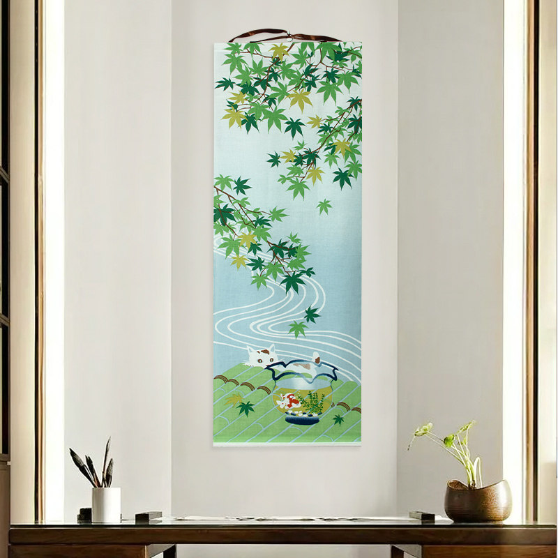 【酷帕注染】挂画棉布手巾装饰画新中式创意挂画手工印染自然茶舍