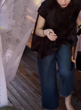 今年流行特惠25551大爱美依缘2025夏季新款复古印花宽松上衣高腰