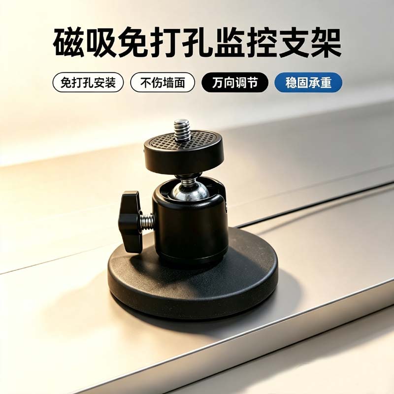 磁铁车载磁吸云台监控摄像头支架