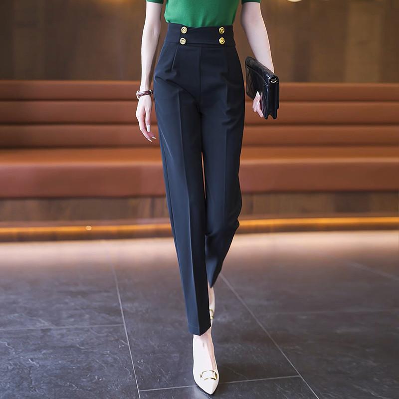哈伦裤女春秋2025新款爆款九分烟管裤小个子高腰显瘦休闲西装裤子