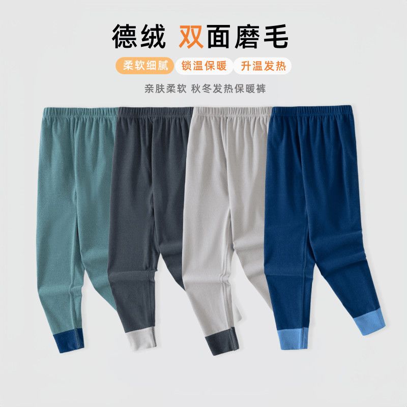 儿童德绒无骨发热保暖打底裤图片