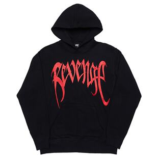 revenge 红色刺绣套头卫衣 胸前万针绣logo加绒加厚连帽衫