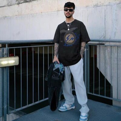 Travis Scott ts Cactus Jack藤原浩联名闪电TS老鹰短袖T恤男女潮