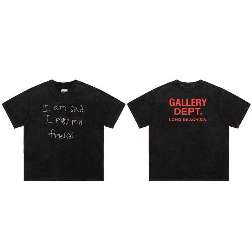 GALLERY DEPT GD 复古做旧水洗 IM SAD 我很失落 男短袖女T恤宽松