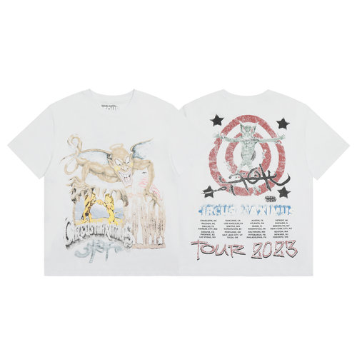 Travis Scott Utopia Tour Skitzo Circus Maximus Tee 搞怪T恤