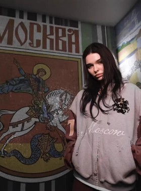 现货Protocol index 限定俄罗斯做旧战马刺绣帽衫卫衣外套