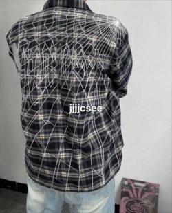 【现货】正1:1 Revenge 刺绣蜘蛛网衬衫潮流万针绣宽松外套男女