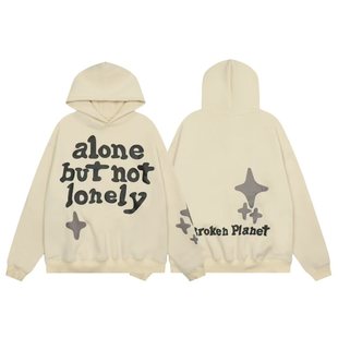 美式broken planet 破碎星球沙漠之夜发泡印花宽松男女卫衣帽衫