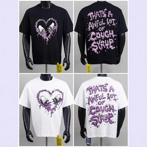 That's A Awful Lot of Cough Syrup 美式街潮快乐水爱心字母短袖