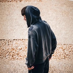 SAINT Mxxxxxx ZIP UP HOODIE/DOUBLE FACE破坏拉链卫衣25SS