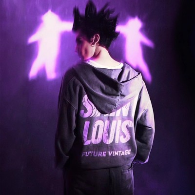 SSSAINT LOUIS 泼墨logo长袖拉链帽衫卫衣 洗水灰 洗水棕 男女潮