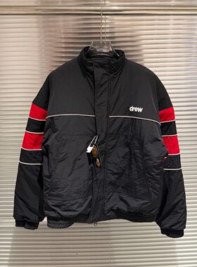现货drew house素感边线外套25新品撞色拼接夹棉棉服男女同款