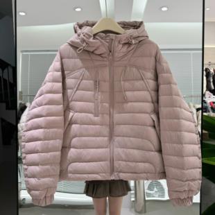 连帽90%白鸭绒羽绒服女士 设计感时尚 2024冬季 文艺高品质原创新款