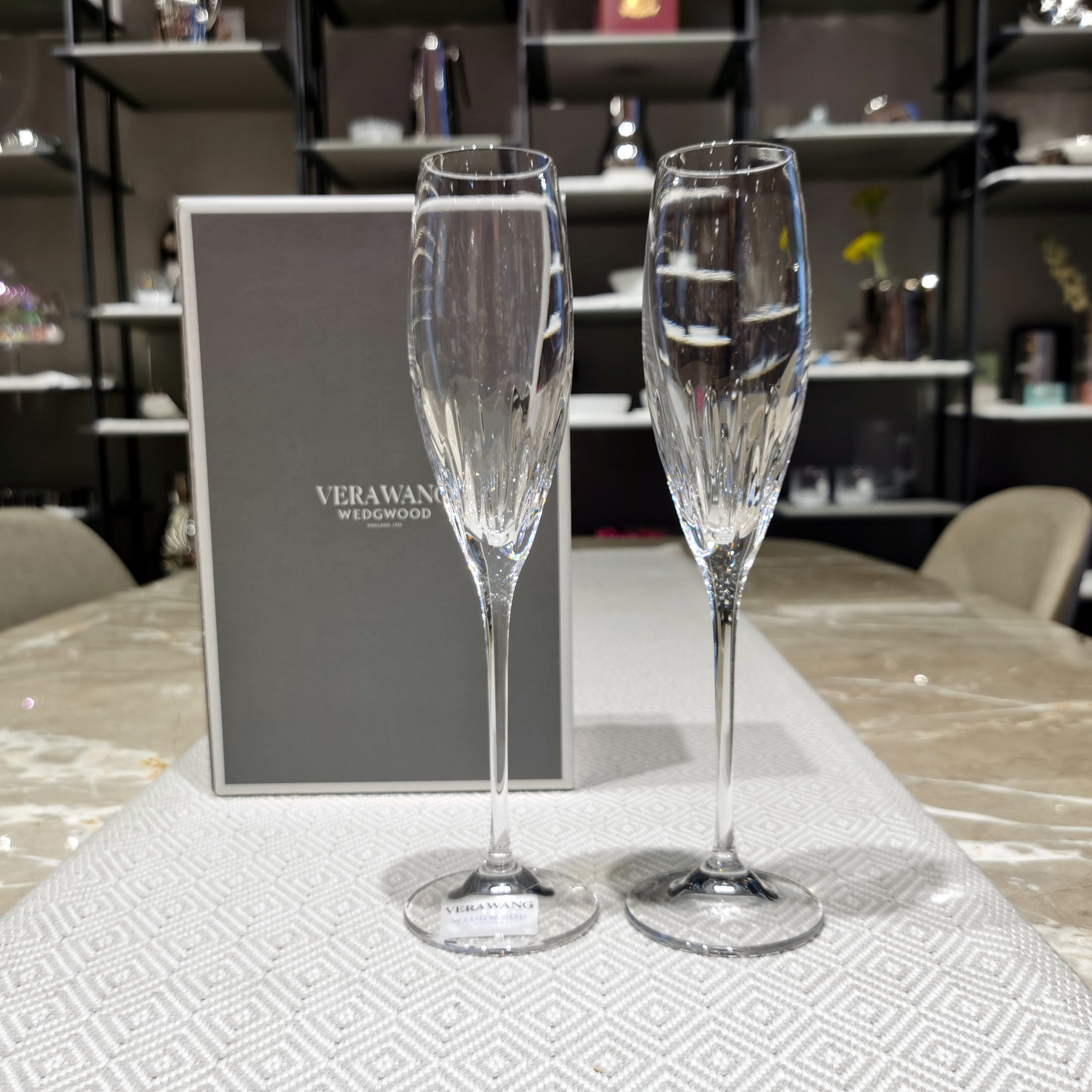 wedgwood王薇薇vera wang公爵夫人香槟杯水晶对杯高脚杯结婚礼物
