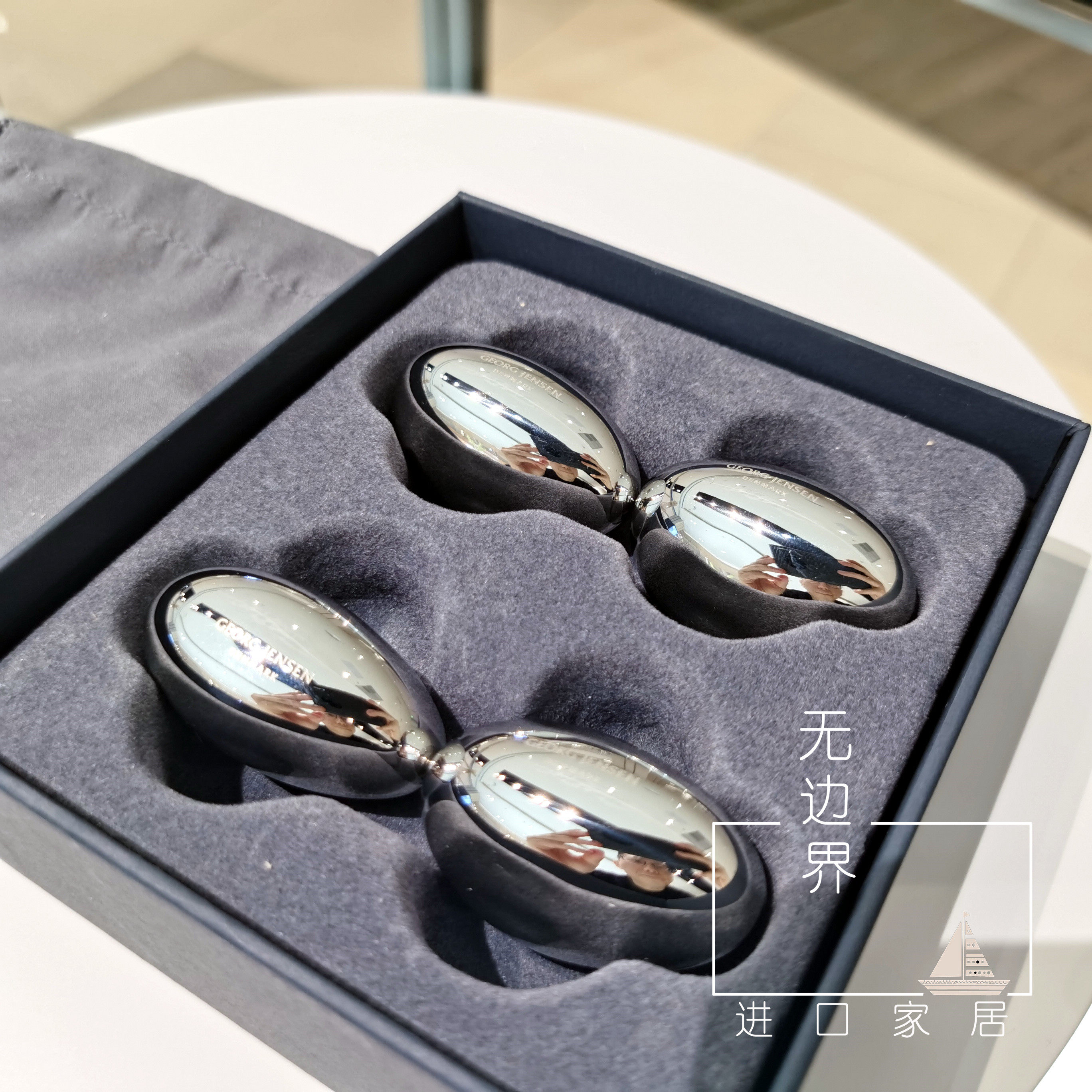 丹麦乔治杰生georg jensen sky银色冰镇石头冰粒冰块不锈钢不规则