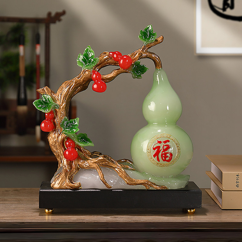福运临门葫芦摆件招财客厅入户玄关电视柜装饰品玄关酒柜乔迁礼品