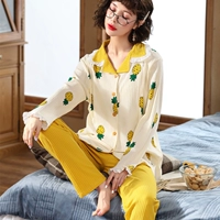 Mùa xuân và mùa thu tháng quần áo cotton cho bà bầu đồ ngủ sau sinh cho con bú phù hợp với bộ quần áo kích thước lớn mặc nhà quần áo đồ ngủ cotton - Giải trí mặc / Mum mặc shop đồ bầu