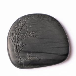 秋韵 周晖制作砚台安徽歙砚文房四宝砚台原石天然阿里拍卖