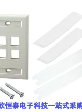 NK4FEIY连接器 《 FACEPLATE SNGL GANG 4PORT IVORY    》