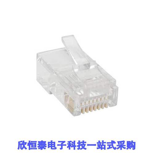 N030-100-STR连接器 《 CAT5E RJ45 MOD PLUGS RND 1=100    》