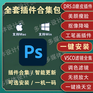 ps插件全套合集dr5人像磨皮美白调色预设滤镜抠图降噪安装包2026