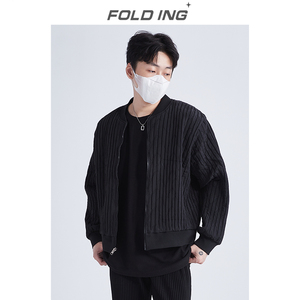 FOLDING日本宅一生HP003FC009褶皱短款棒球服男款冬季棉服外套