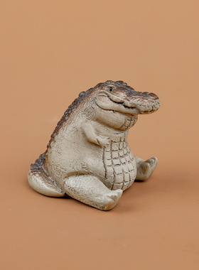 跨境爆品迷你可爱小鳄鱼茶具装饰