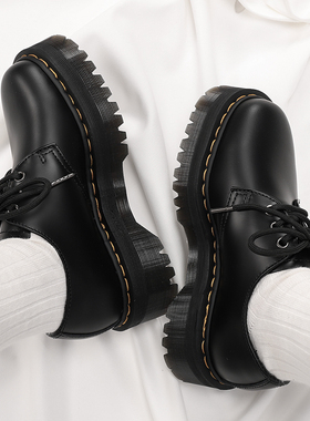 疯家自制1461Quad厚底低帮3孔马丁靴松糕底增高真皮BEX马丁单鞋女
