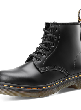 疯家自制 6孔中帮马丁靴男短靴女真皮工装鞋机车靴子工装靴子