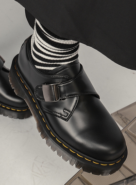 疯家自制 Fenimore搭扣马丁鞋男女同款Bex单鞋英伦风小皮鞋子