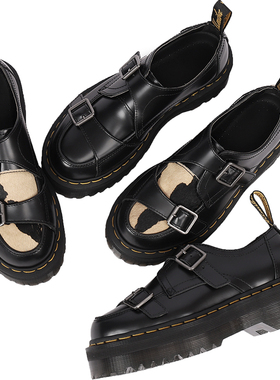 疯家自制 Sidney Monk厚底孟克鞋搭扣马丁鞋靴时尚单鞋小皮鞋子
