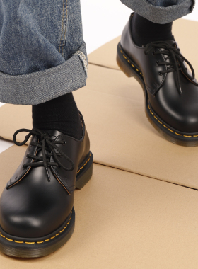 疯家定制 低帮3孔马丁鞋男情侣鞋英伦风真皮工装鞋靴女单鞋子