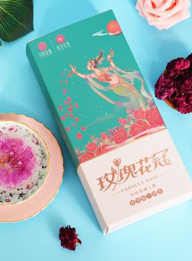 玫瑰花冠茶山东平阴绿色食品食用玫瑰花茶大花朵盒装低温干花泡茶