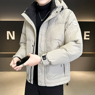 羽绒服男士冬季2025新款潮牌连帽袄子轻薄保暖短款加厚外套男冬装
