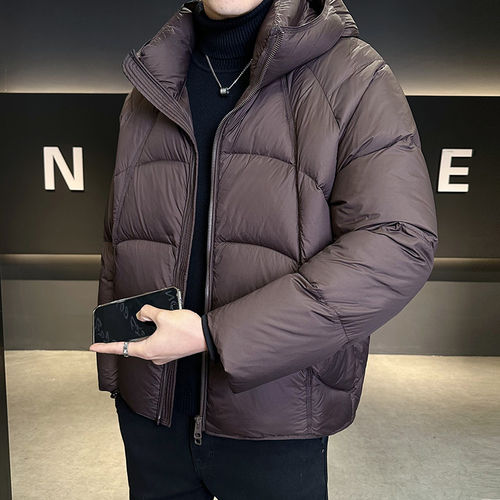 2025新款男士羽绒服冬季加厚300g高充绒量龟背设计感青少年防寒服