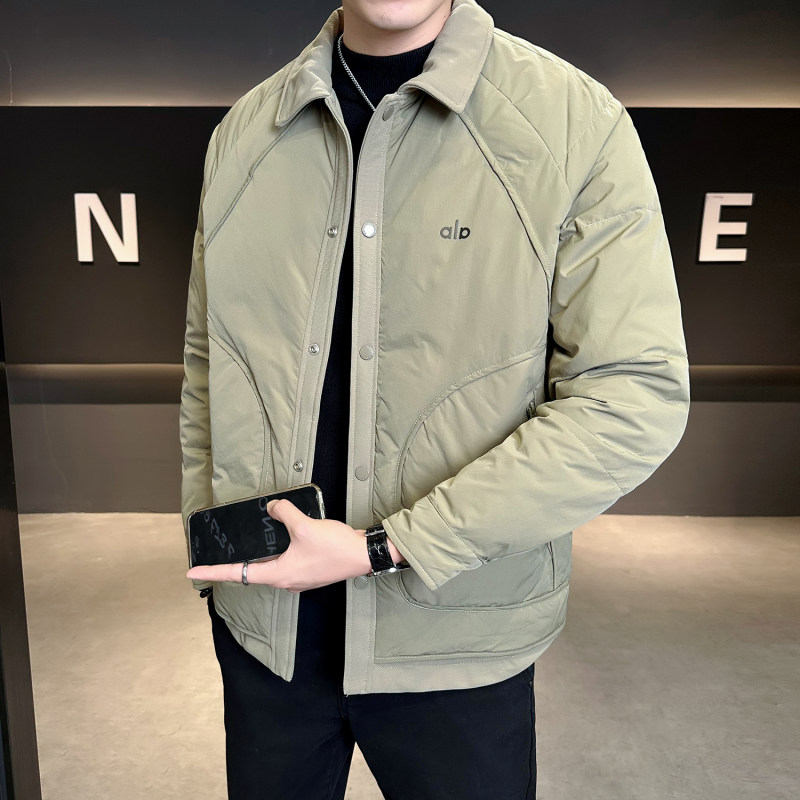 2025冬装新款痞帅羽绒服外套男士轻薄潮流百搭高级感翻领保暖夹克