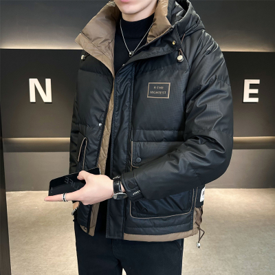 羽绒服男冬季连帽潮牌2025新款修身短款时尚高级感外套男士冬装