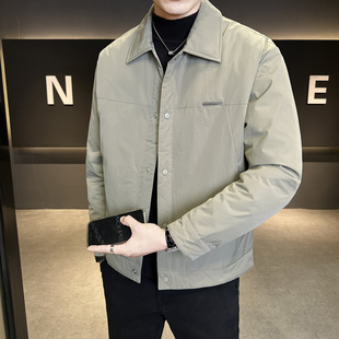 轻薄羽绒服男款秋冬季2025新款潮流衬衫式夹克男装外套轻便冬装