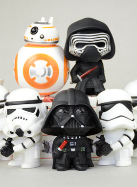 星球大战Star Wars Q版黑武士白色风暴兵 手办模型公仔汽车载摆件