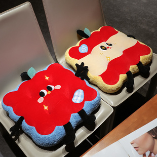 办公室坐垫久坐椅子垫屁股垫学生教室座椅垫子冬季加厚毛绒靠垫