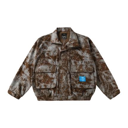 TBRE「躺人」扎染条绒立领秋冬夹克外套