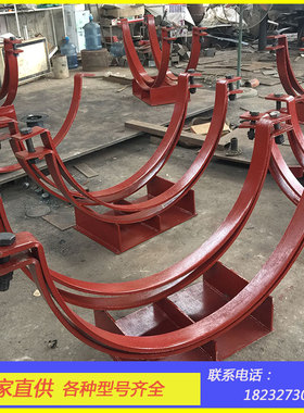 红色管托J8红松木双螺栓管夹管卡J9-1保冷托座焊接型碳钢不锈钢