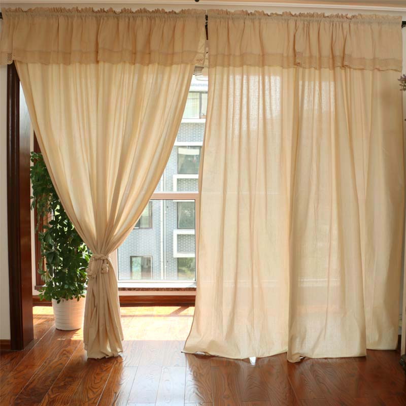 外贸美式法式复古文艺纯棉麻客厅阳台卧室窗幔窗帘成品可定制包邮