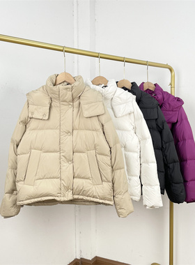 A2高货80%白鹅绒！知名大pai2025冬季新款女款短款连帽羽绒服外套