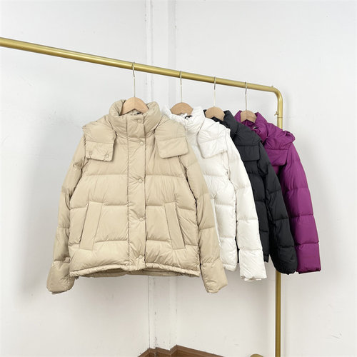 A2高货80%白鹅绒！知名大pai2025冬季新款女款短款连帽羽绒服外套