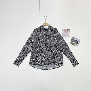 C3外单纯元~2026春新款女翻领人棉宽松衬衫豹纹花色时尚洋气上衣