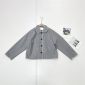 G3明线装 外套上衣毛呢面料 女清新甜美翻领长袖 饰外单纯元 25冬新款