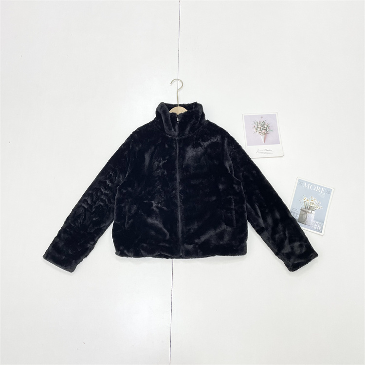 H4百搭毛毛外套25冬季新款女士立领长袖夹克外套宽松女洋气仿皮草