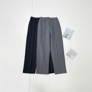 F1高品质好款~国内单25年冬新款加绒松紧腰直筒显瘦休闲西装长裤