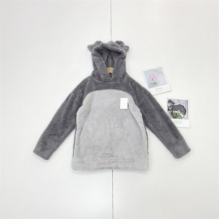 D5厚G家迪SI尼联名款日单25冬新款女休闲家居羊羔绒上衣连帽卫衣